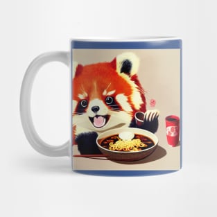 Kawaii Red Panda Eating Ramen Mug